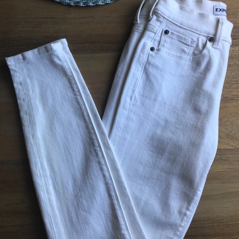 Express white jean leggings